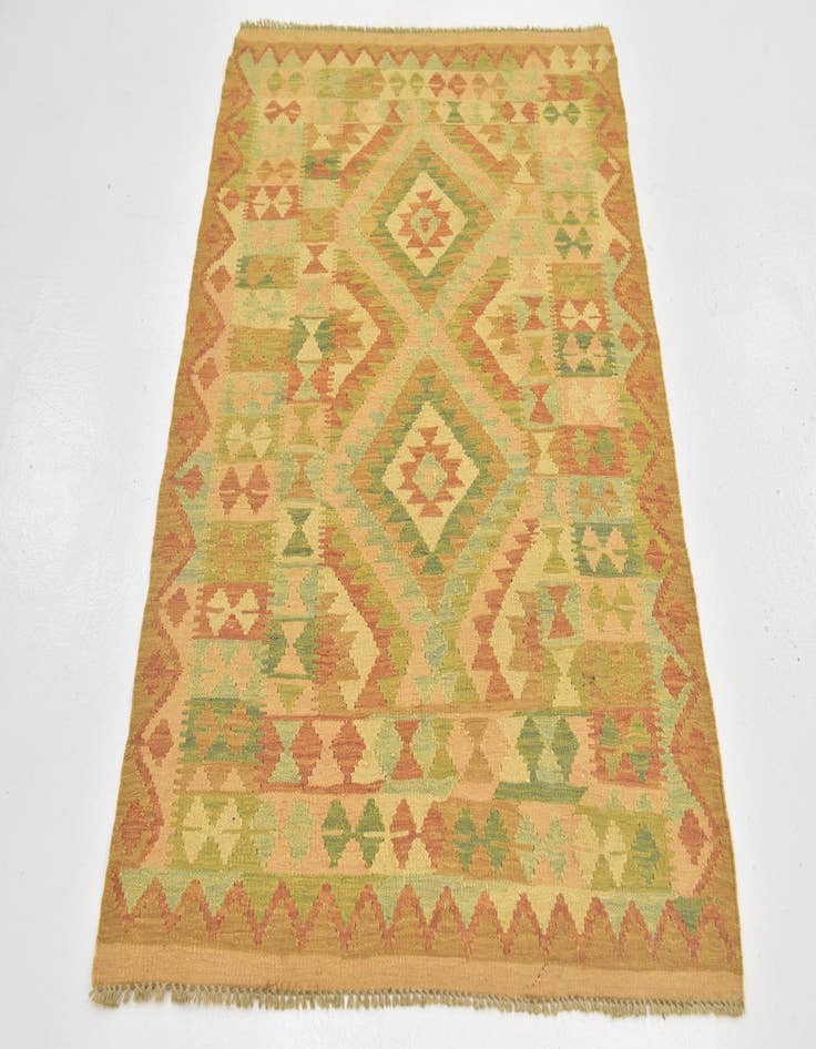 Detail image of  3' 3 x 4' 10  Hand Woven Kilim Waziri Wool Rug