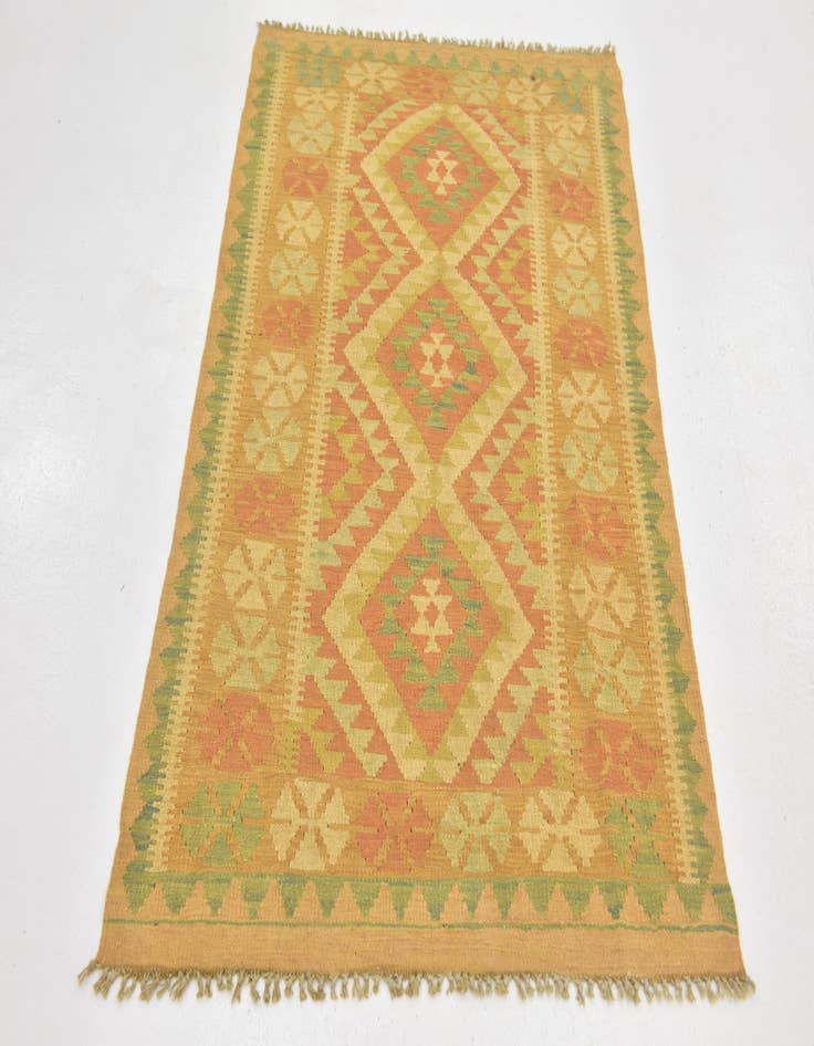 Detail image of  3' 2 x 5'  Hand Woven Kilim Waziri Wool Rug