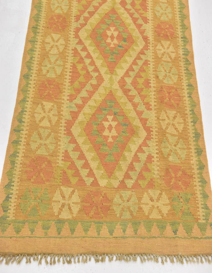 Detail image of  3' 2 x 5'  Hand Woven Kilim Waziri Wool Rug