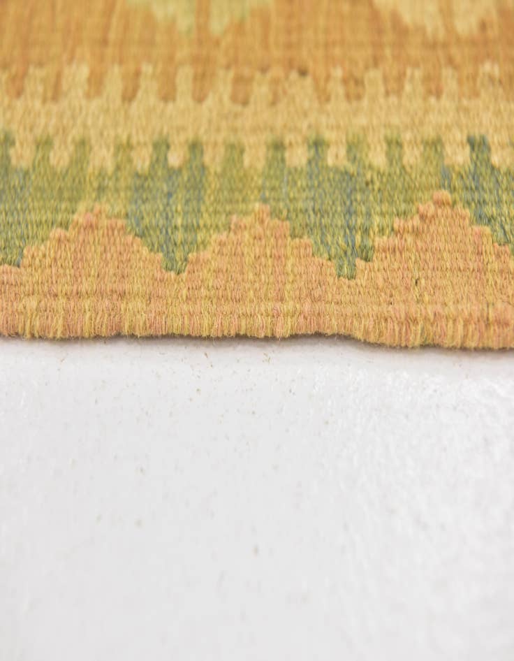 Detail image of  3' 2 x 5'  Hand Woven Kilim Waziri Wool Rug
