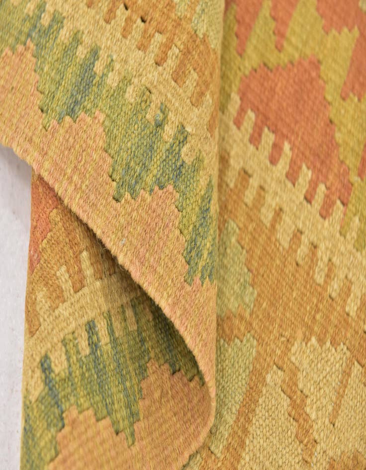 Detail image of  3' 2 x 5'  Hand Woven Kilim Waziri Wool Rug