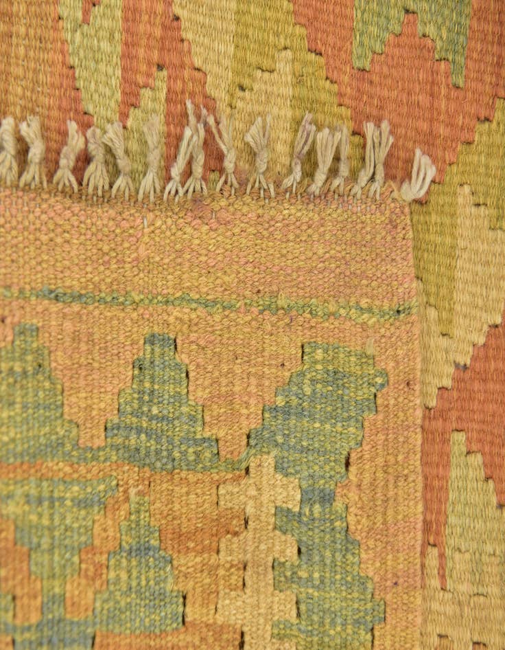 Detail image of  3' 2 x 5'  Hand Woven Kilim Waziri Wool Rug