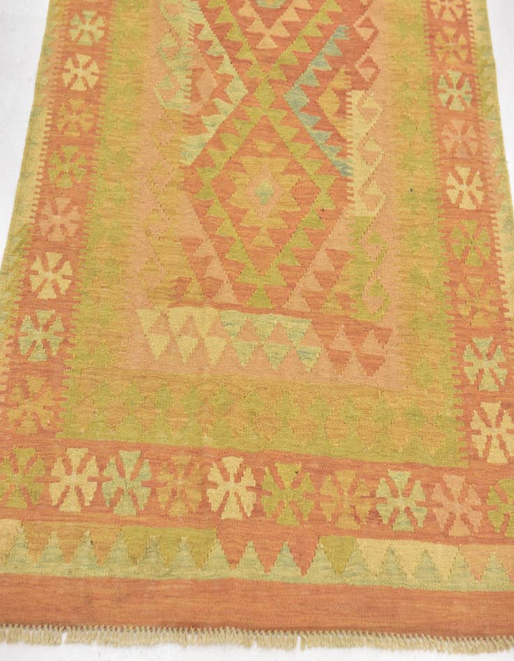 Detail image of  3' 2 x 5'  Hand Woven Kilim Waziri Wool Rug