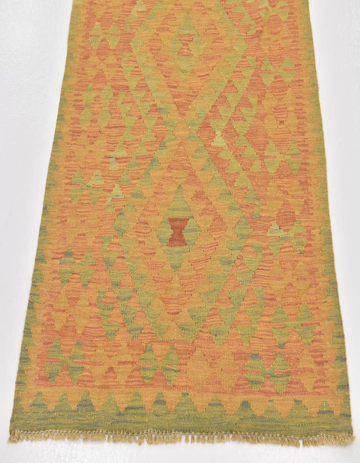 Detail image of  2' 9 x 4' 3  Hand Woven Kilim Waziri Wool Rug