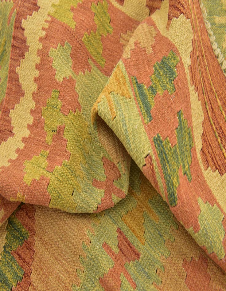 Detail image of  3' 2 x 5'  Hand Woven Kilim Waziri Wool Rug