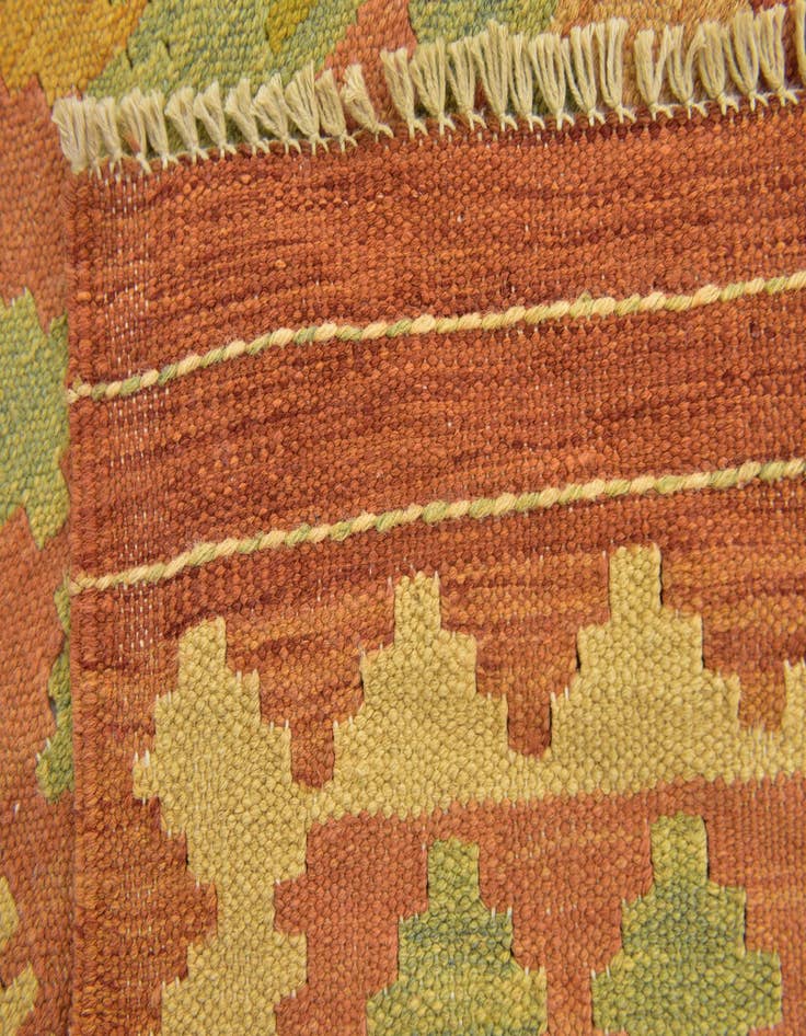 Detail image of  3' 2 x 5'  Hand Woven Kilim Waziri Wool Rug