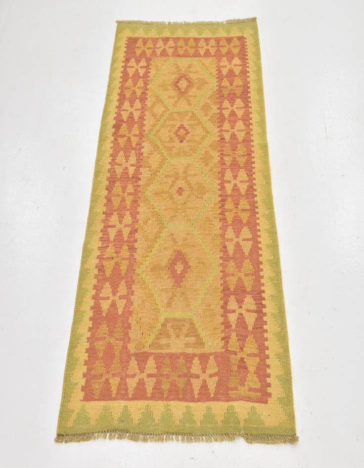 Detail image of  3' x 4' 10  Hand Woven Kilim Waziri Wool Rug