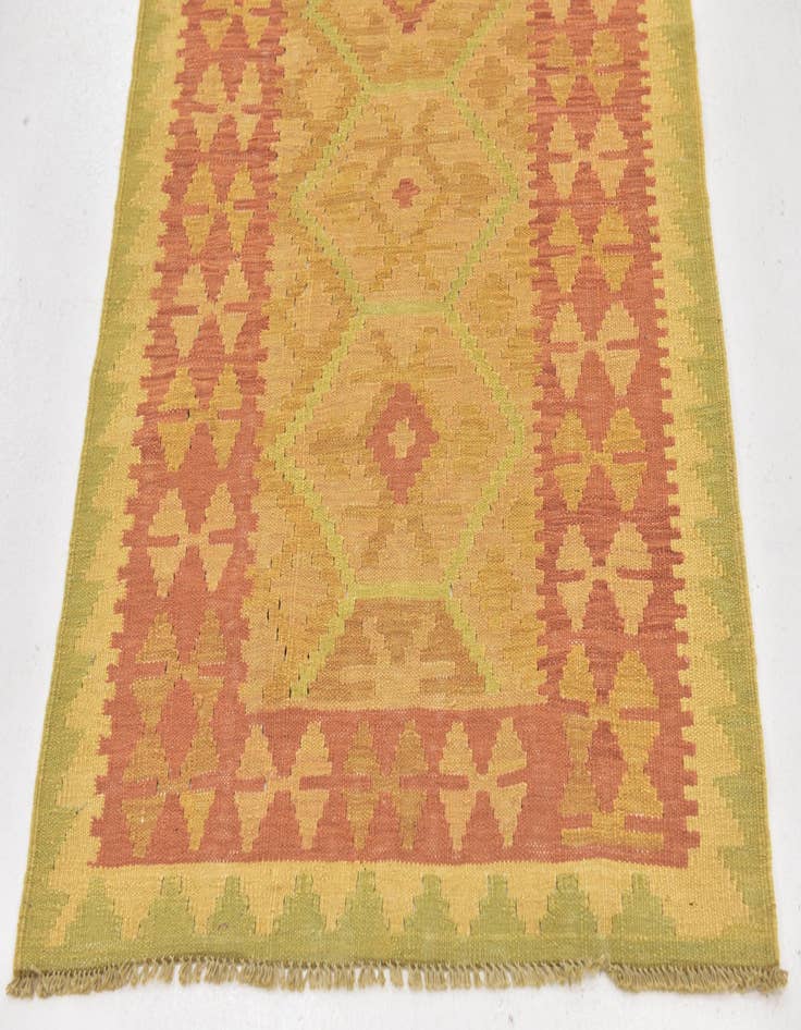 Detail image of  3' x 4' 10  Hand Woven Kilim Waziri Wool Rug