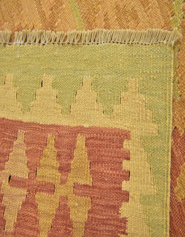 Detail image of  3' x 4' 10  Hand Woven Kilim Waziri Wool Rug