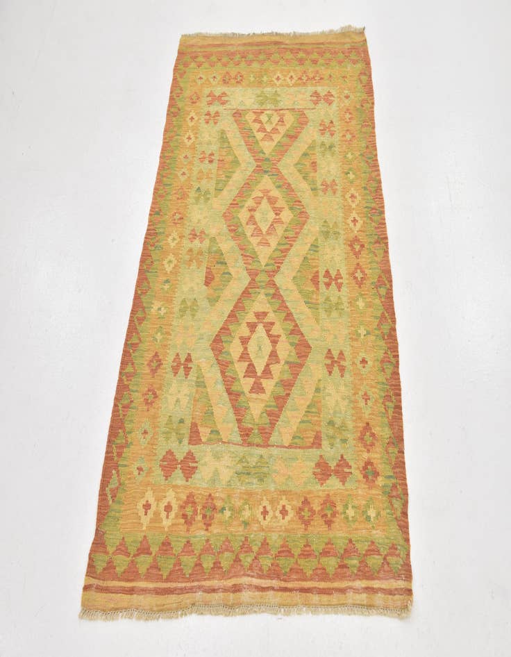 Detail image of  3' 2 x 5' 4  Hand Woven Kilim Waziri Wool Rug