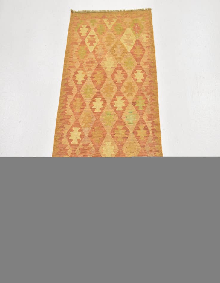 Detail image of  2' 6 x 4'  Hand Woven Kilim Waziri Wool Rug