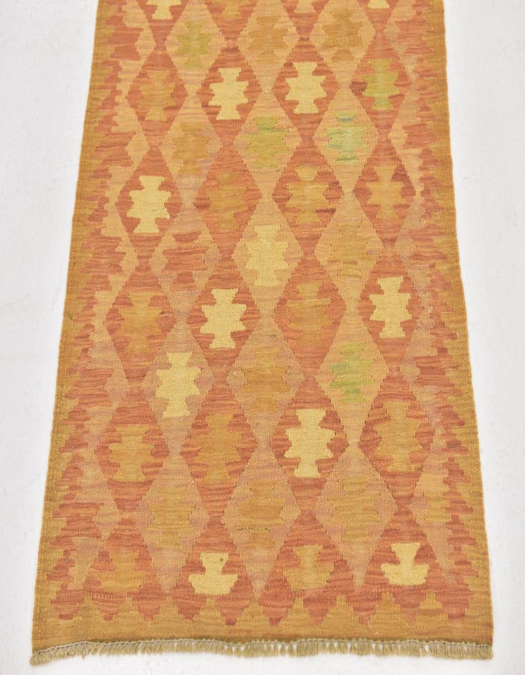 Detail image of  2' 6 x 4'  Hand Woven Kilim Waziri Wool Rug