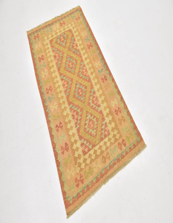 Detail image of  2' 7 x 4' 7  Hand Woven Kilim Waziri Wool Rug