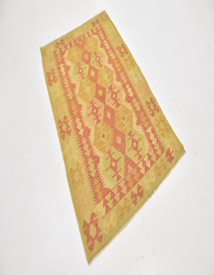 Detail image of  3' 3 x 5'  Hand Woven Kilim Waziri Wool Rug