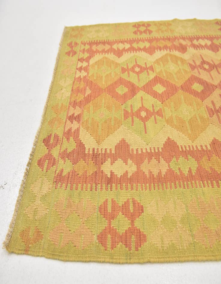 Detail image of  3' 3 x 5'  Hand Woven Kilim Waziri Wool Rug