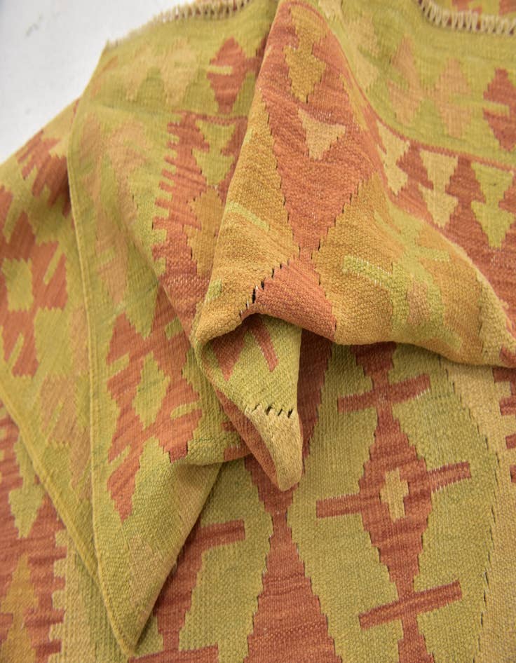 Detail image of  3' 3 x 5'  Hand Woven Kilim Waziri Wool Rug