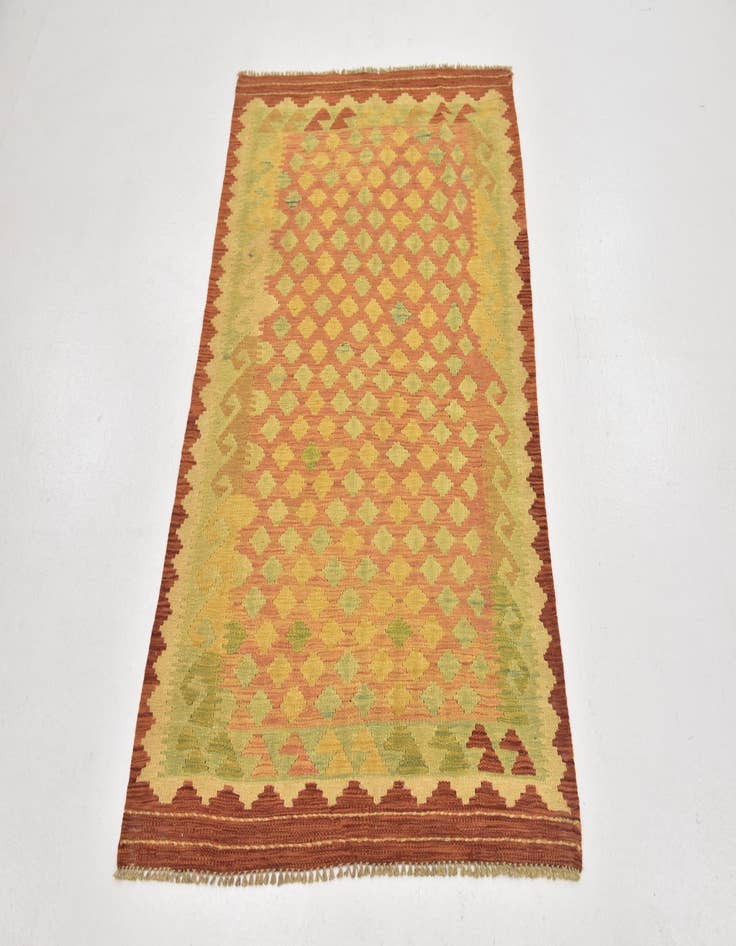 Detail image of  3' 2 x 5'  Hand Woven Kilim Waziri Wool Rug