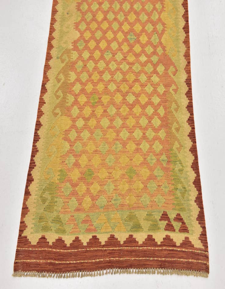 Detail image of  3' 2 x 5'  Hand Woven Kilim Waziri Wool Rug