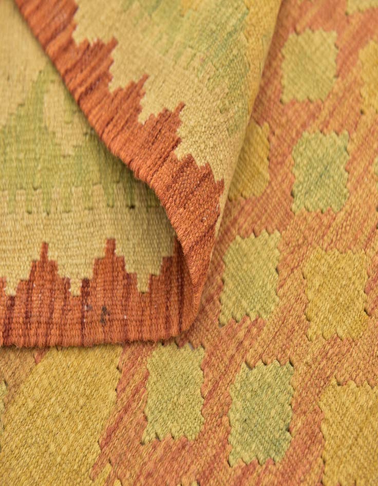 Detail image of  3' 2 x 5'  Hand Woven Kilim Waziri Wool Rug