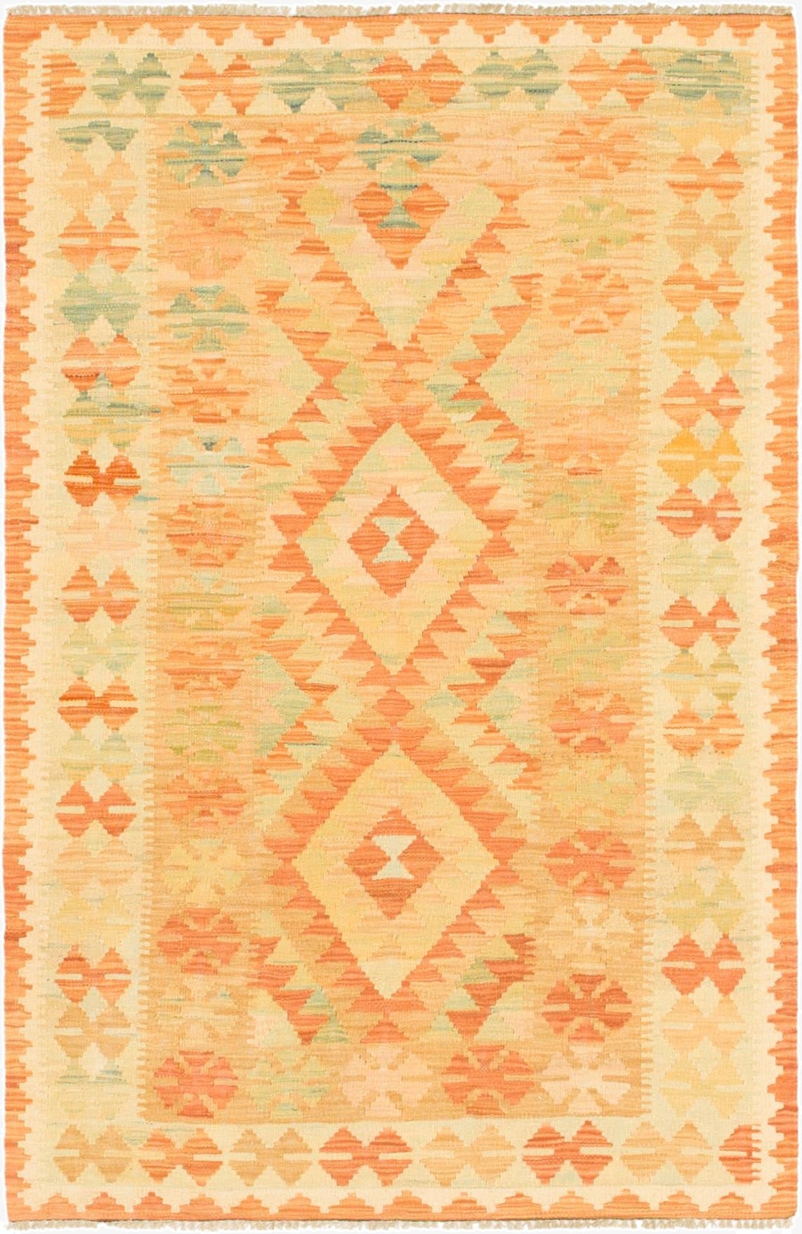  3' 2 x 5'  Hand Woven Kilim Waziri Wool Rug
