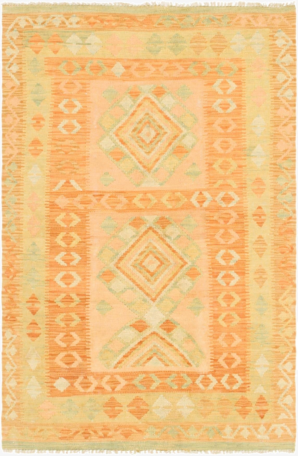  3' 3 x 5'  Hand Woven Kilim Waziri Wool Rug