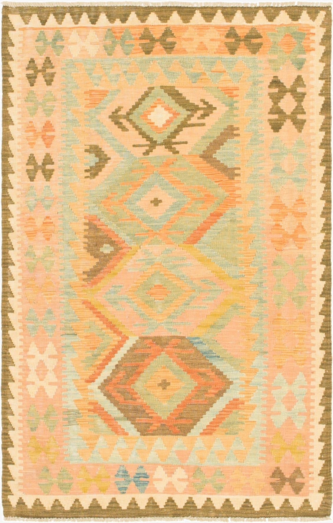  3' x 5'  Hand Woven Kilim Waziri Wool Rug