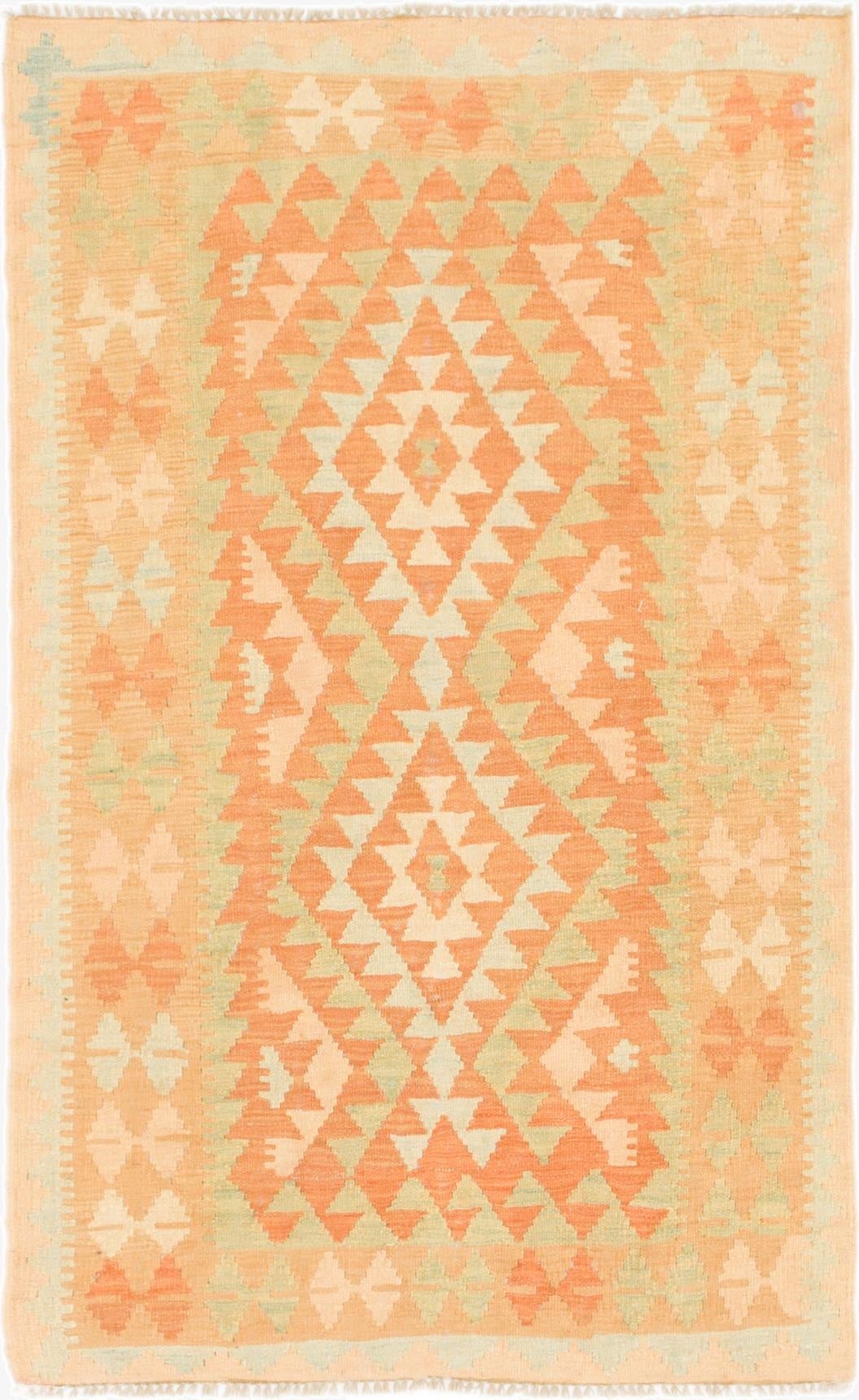  3' 2 x 5'  Hand Woven Kilim Waziri Wool Rug