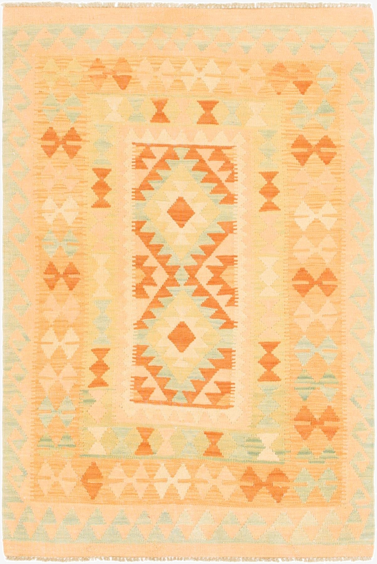  3' 5 x 5'  Hand Woven Kilim Waziri Wool Rug