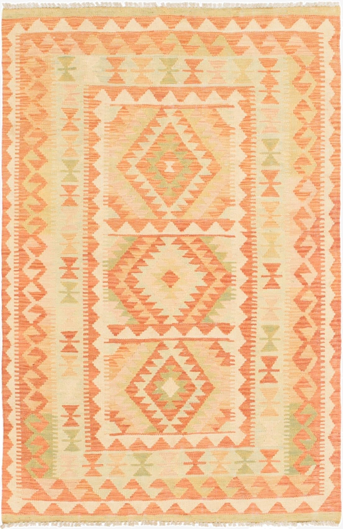  3' 2 x 5'  Hand Woven Kilim Waziri Wool Rug