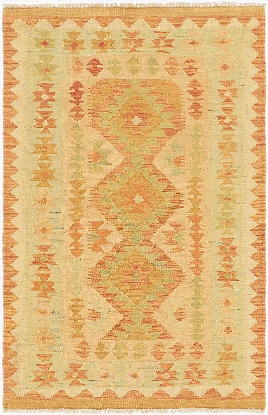  2' 7 x 4' 2  Hand Woven Kilim Waziri Wool Rug