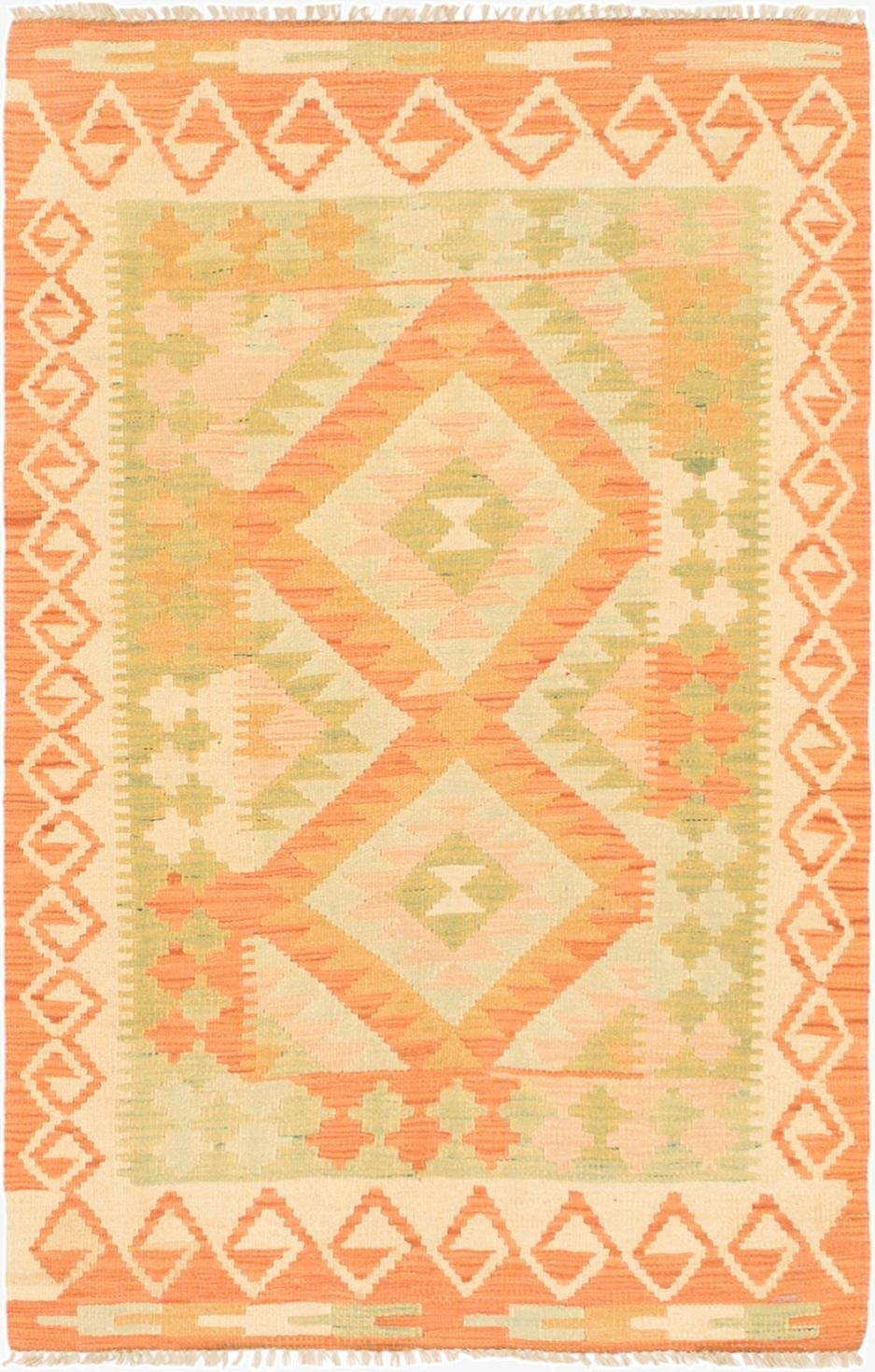 2' 8 x 4'  Hand Woven Kilim Waziri Wool Rug