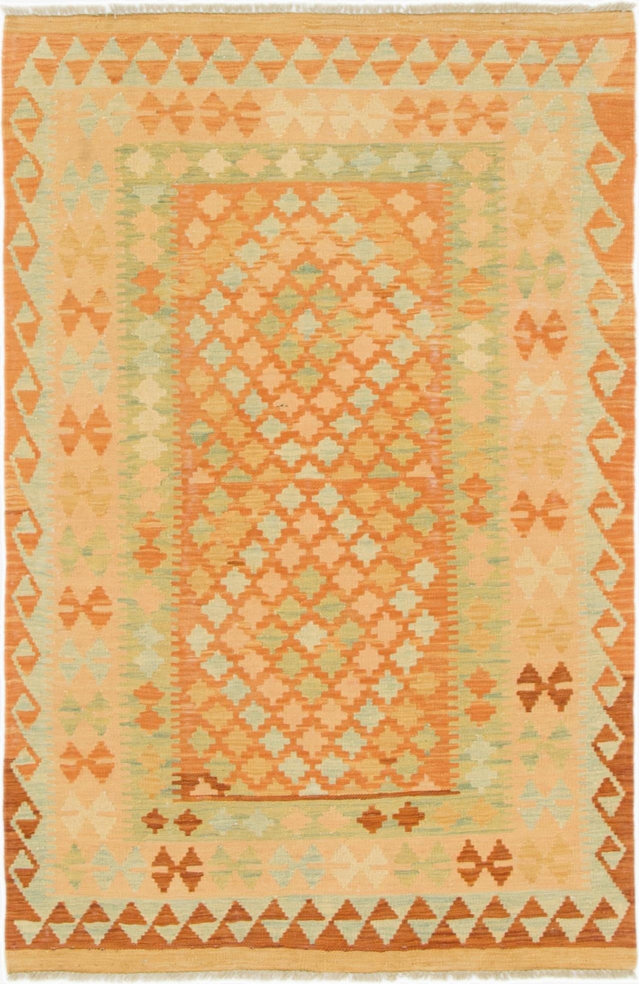  3' 2 x 5'  Hand Woven Kilim Waziri Wool Rug