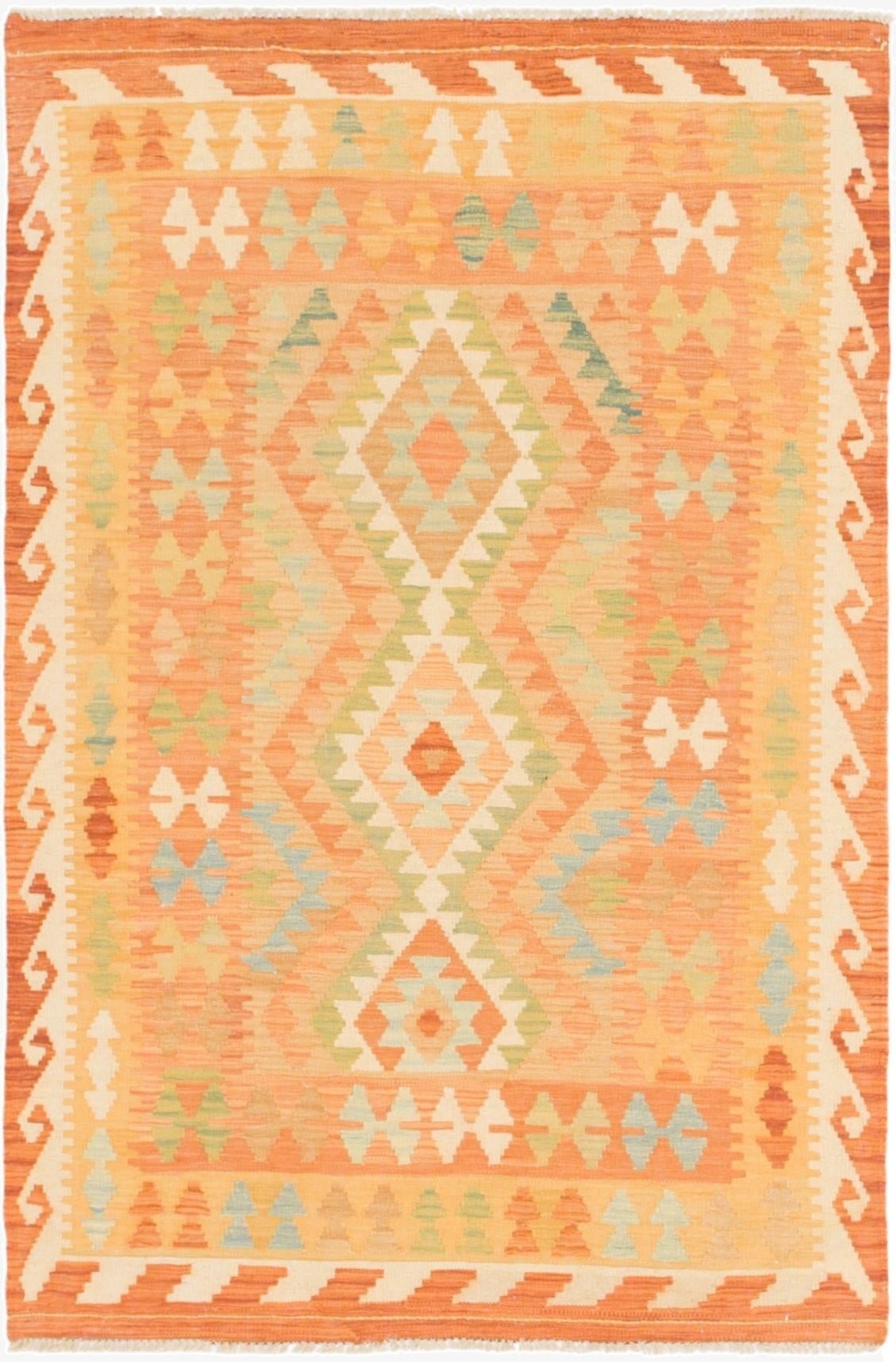  3' 3 x 5'  Hand Woven Kilim Waziri Wool Rug