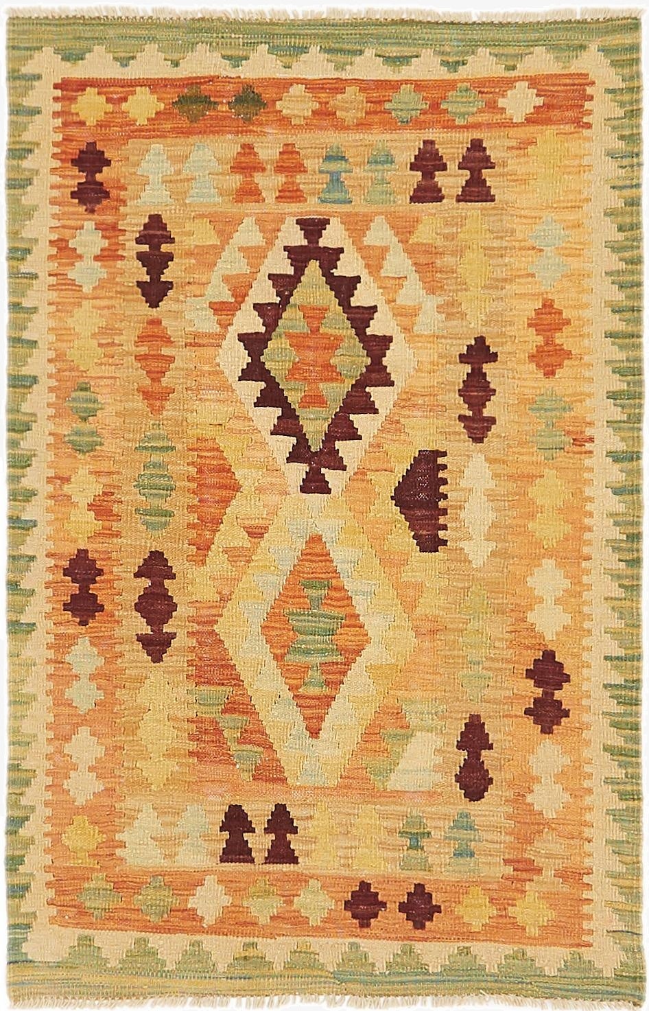  2' 9 x 4' 3  Hand Woven Kilim Waziri Wool Rug