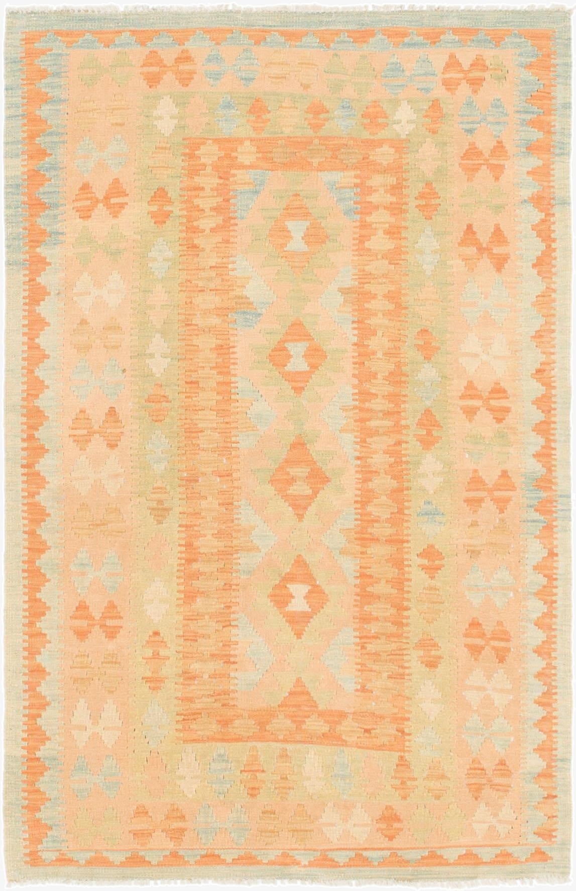  3' 2 x 5'  Hand Woven Kilim Waziri Wool Rug
