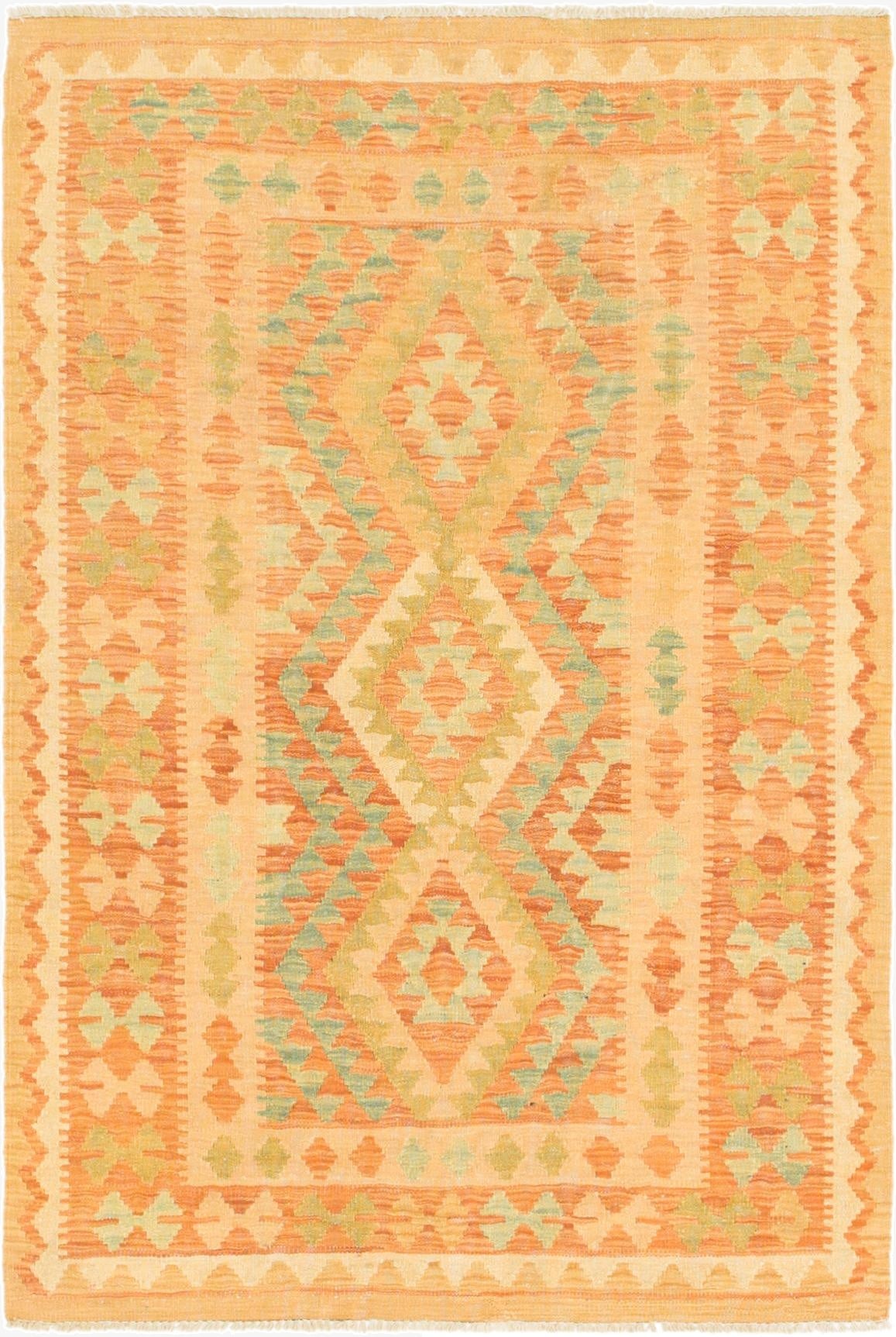  3' 3 x 5'  Hand Woven Kilim Waziri Wool Rug