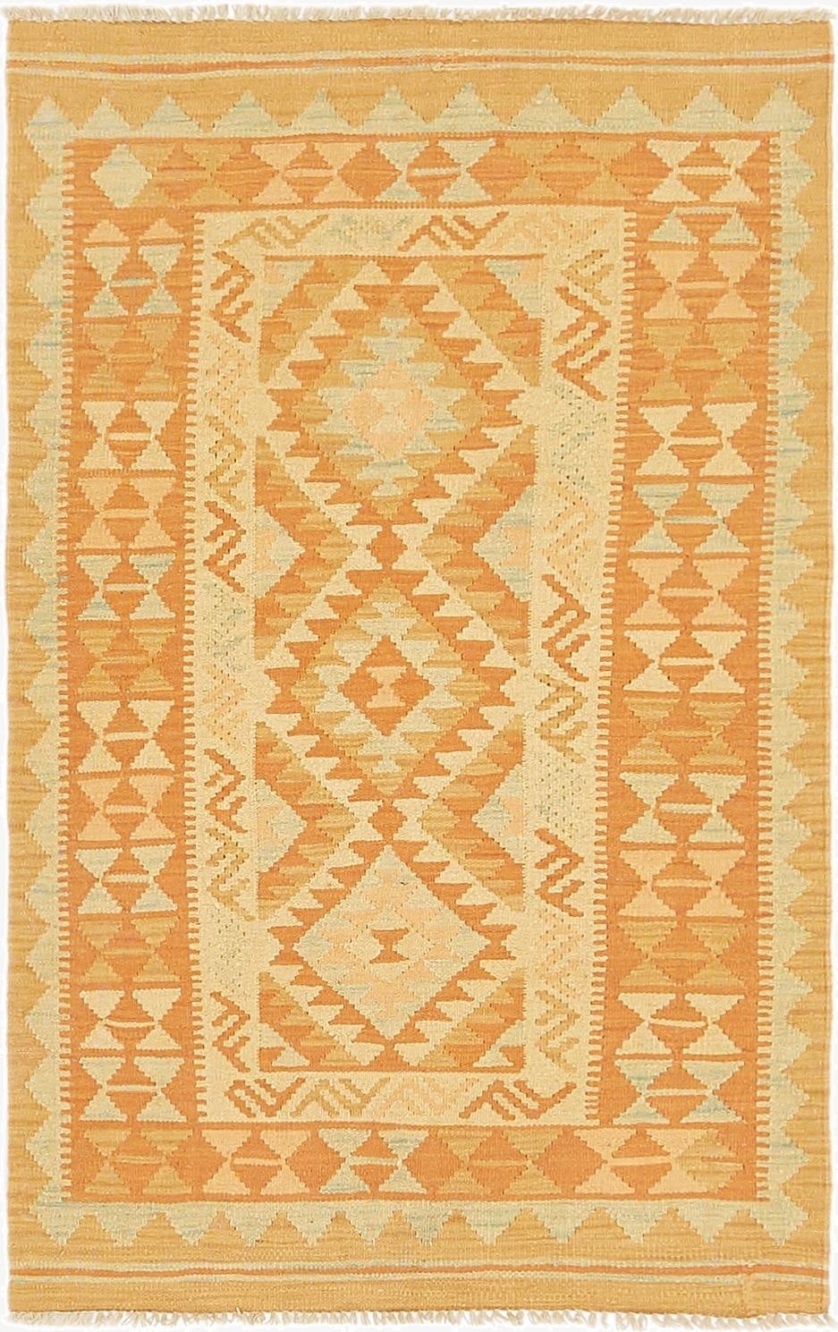  2' 7 x 4' 4  Hand Woven Kilim Waziri Wool Rug