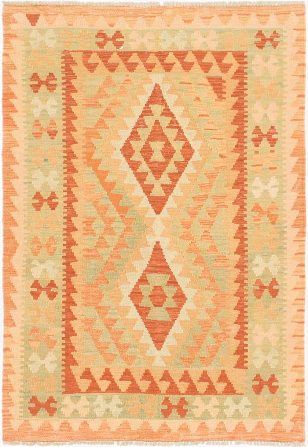  3' x 4' 3  Hand Woven Kilim Waziri Wool Rug