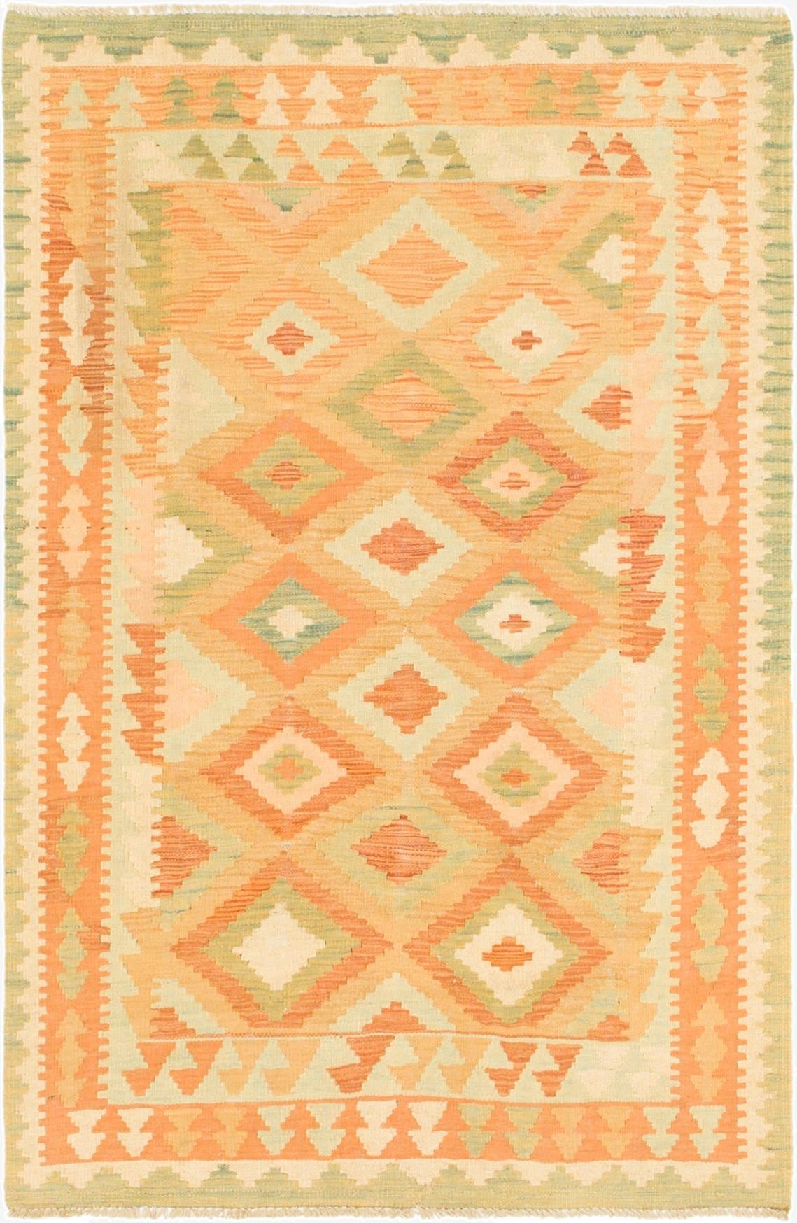 3' 3 x 5'  Hand Woven Kilim Waziri Wool Rug