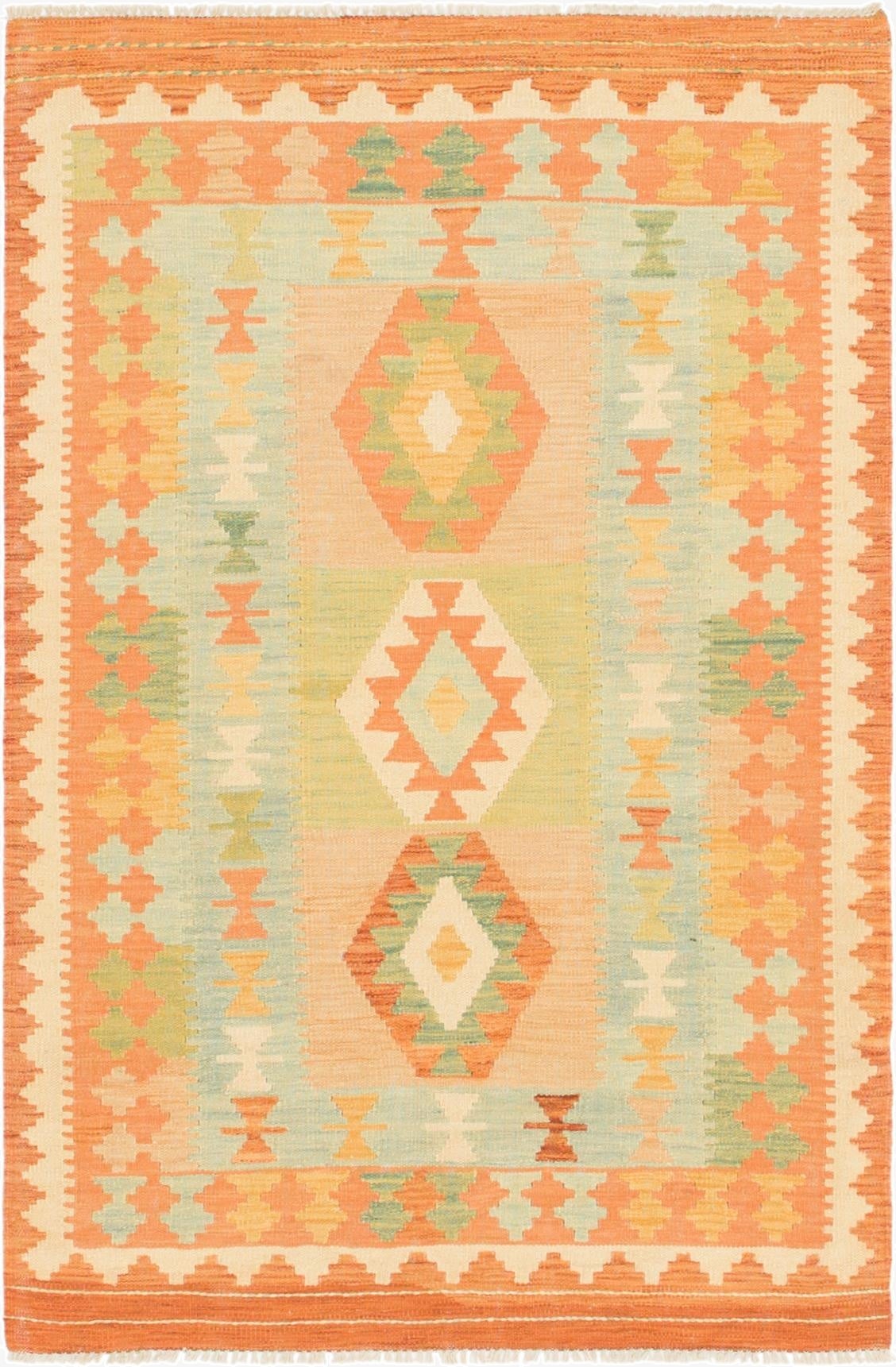  3' 2 x 5'  Hand Woven Kilim Waziri Wool Rug