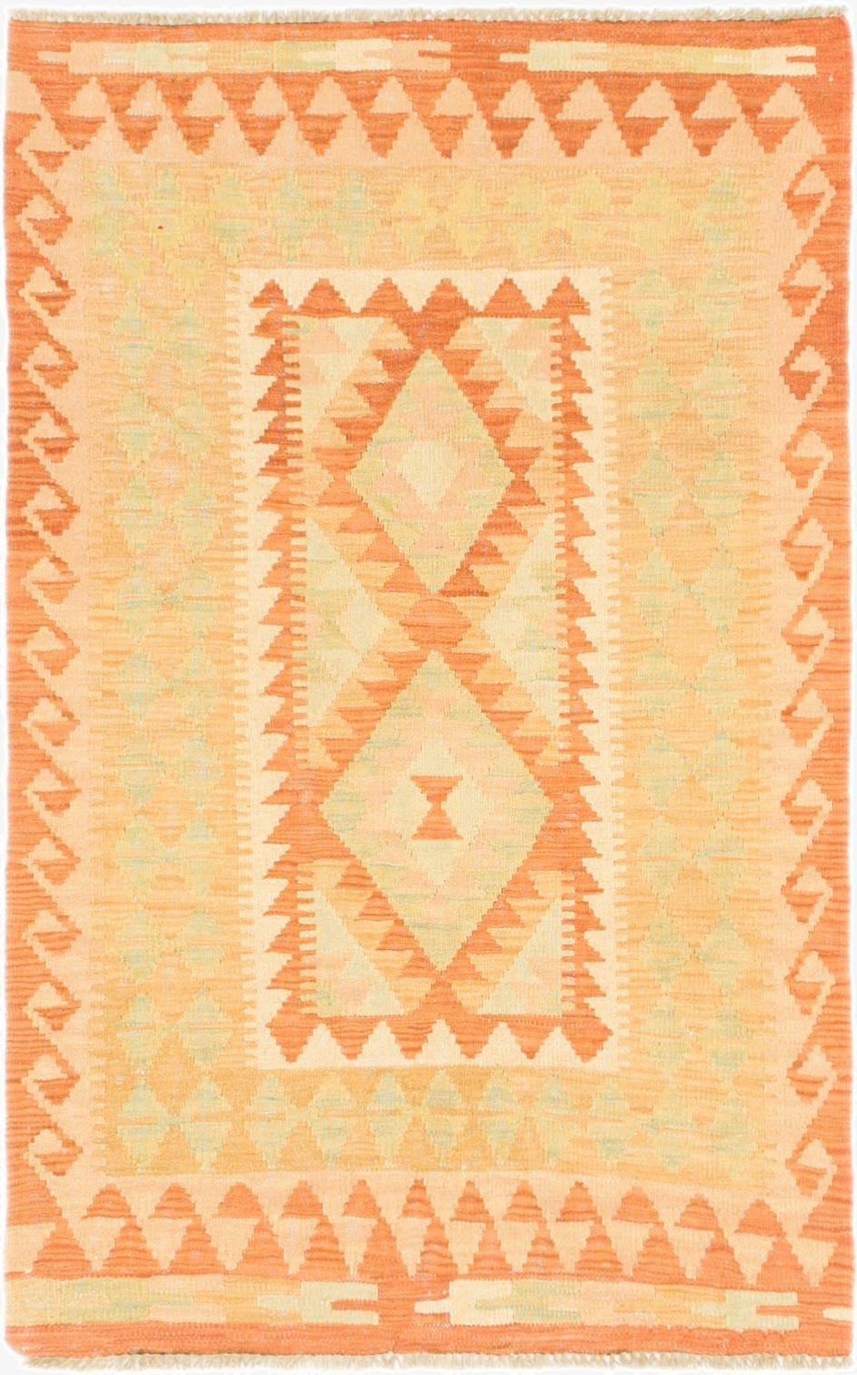  2' 8 x 4' 2  Hand Woven Kilim Waziri Wool Rug