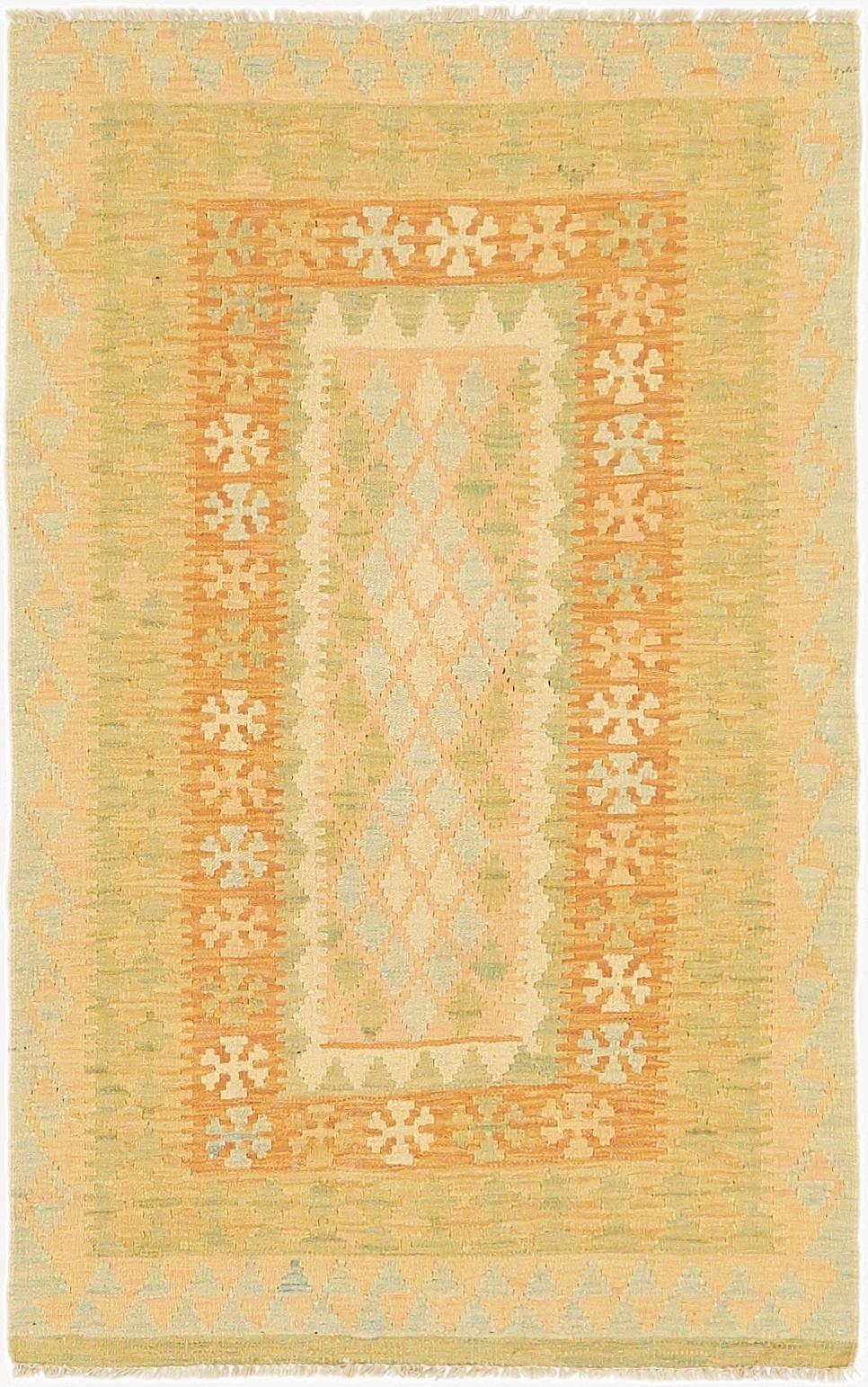  2' 8 x 4' 4  Hand Woven Kilim Waziri Wool Rug