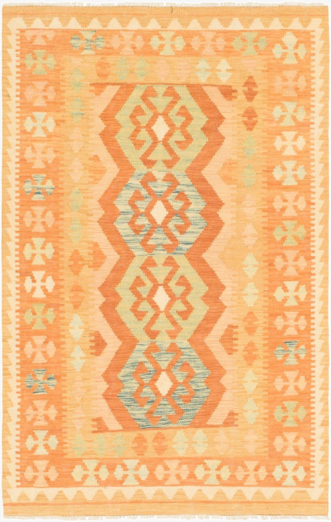  3' 2 x 5'  Hand Woven Kilim Waziri Wool Rug