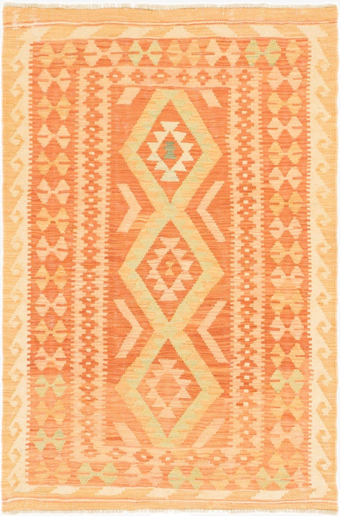  3' 2 x 5'  Hand Woven Kilim Waziri Wool Rug