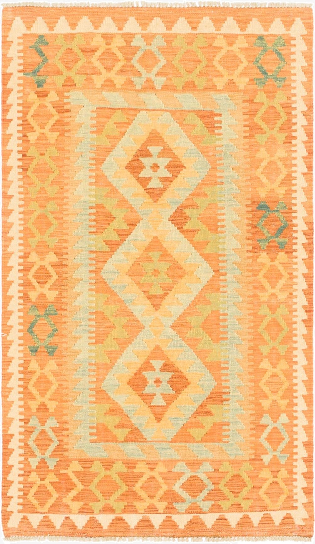  2' 10 x 4' 10  Hand Woven Kilim Waziri Wool Rug