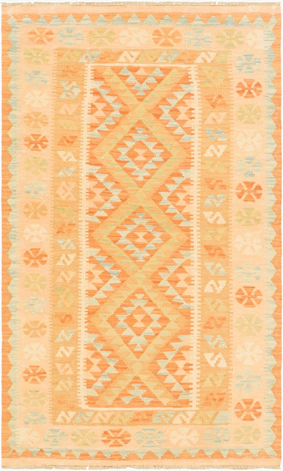  2' 8 x 4' 5  Hand Woven Kilim Waziri Wool Rug