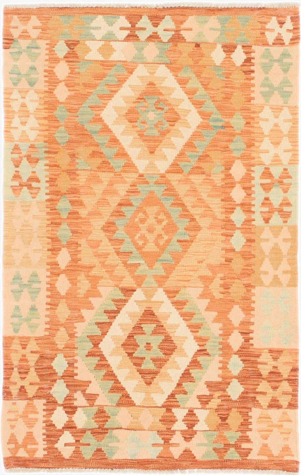  2' 10 x 4' 5  Hand Woven Kilim Waziri Wool Rug
