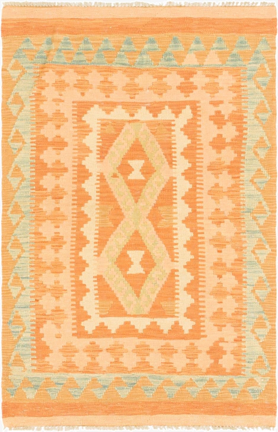  2' 8 x 4' 2  Hand Woven Kilim Waziri Wool Rug