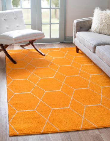  7' 10 x 10' Lattice Frieze Rug
