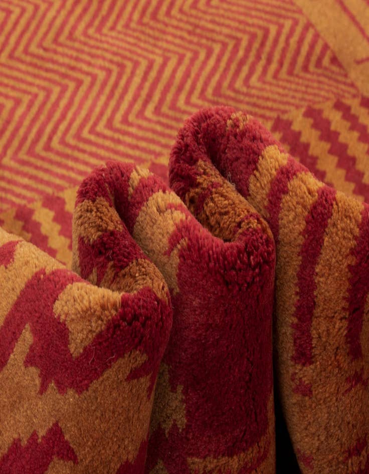 Detail image of  8' x 9' 11 Modern Manshu Wool Rug